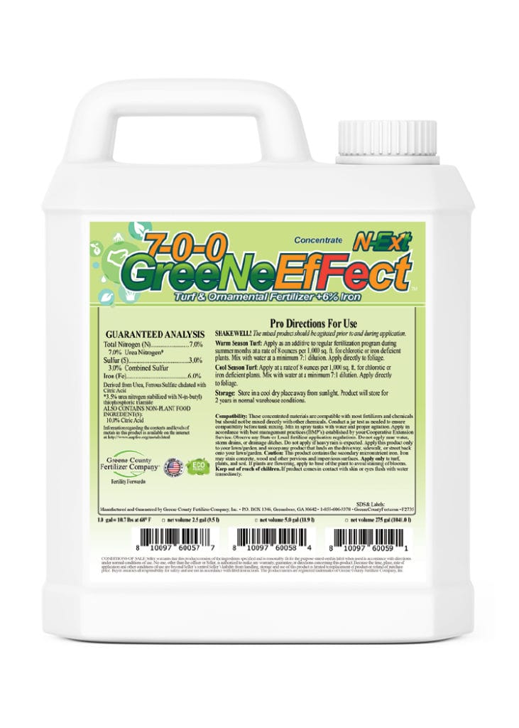 7-0-0 GreeNe EfFect™ Turf & Ornamental Fertilizer Plus 6� Iron